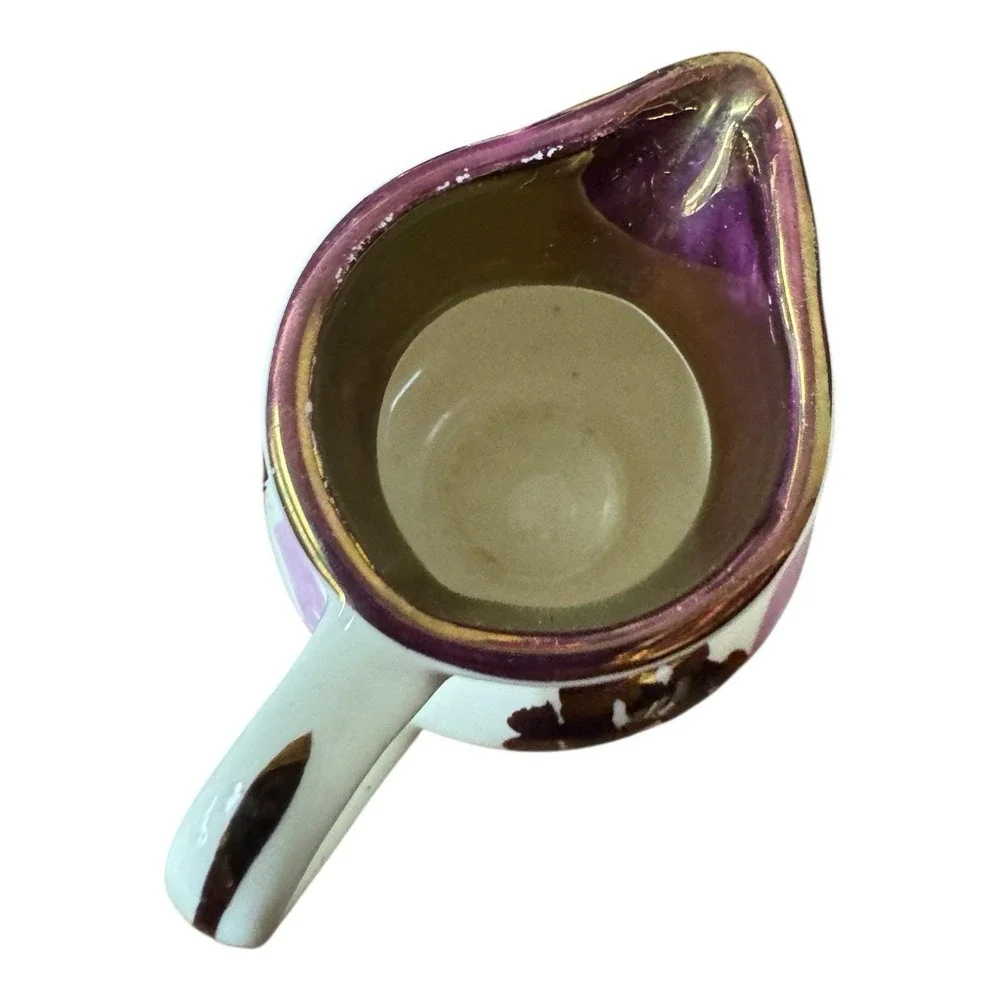 Vintage Gloucester, England Lustreware Creamer Set 2‎ Souvenir Milk Jugs